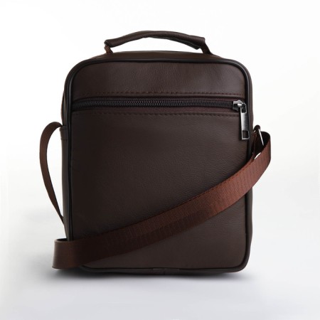 Male bag on lightning, long belt, brown color-3