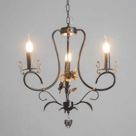 Sandra chandelier 3XE14 40W black and gold 51x51x52-110 cm Bayerlux-5