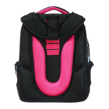 School backpack 38 x 30 x 16 cm, ergonomic back, stavia "kitten in cannons", black-5