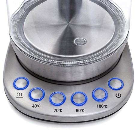 Electric kettle KitFort KT-616, glass, 1.5 l, 2200 watts, adjustment t °, silver-1