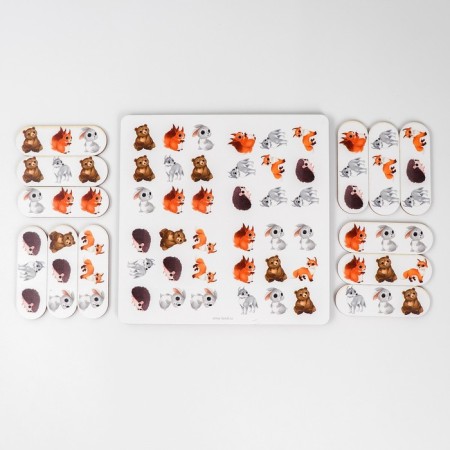 Puzzle "Find a row", forest residents-2
