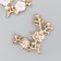 Decor for creativity Metal "Flower branch" pearls, rhinestones, gold 3.5x4 cm