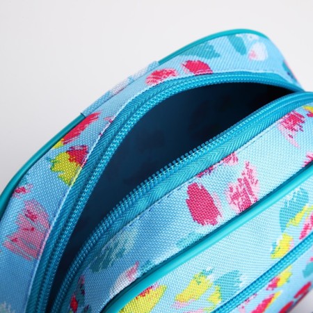 Lightning cosmetic bag, external pocket, blue color-2