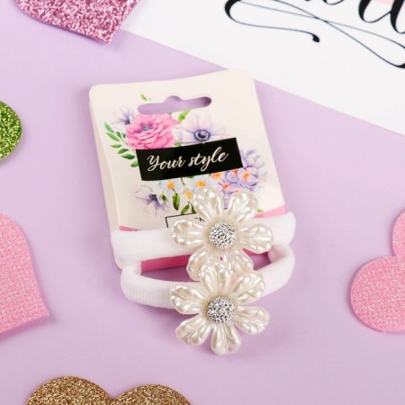 Hair gum "Lilia Lace" (set 2 pcs) white