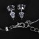 Set 2 objects: earrings, pendant "on the fishing line" classic, white color in silver, 30 cm