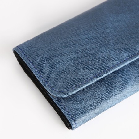 Women's wallet on the button, blue color-2