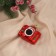 Jewelry decoration "camera" (set 2 pcs) 6.5x6 cm, red