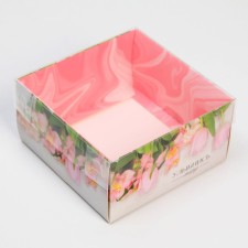 Box for confectionery products with PVC “Smile the World”, 11.5 x 11.5 x 6 cm