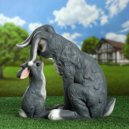 Garden figure "Zaichikha and Bunny" 34x36cm-1