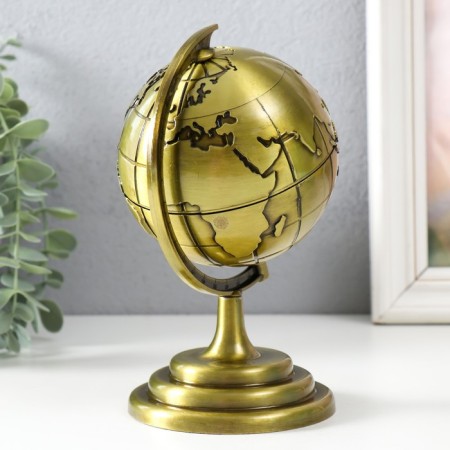 Souvenir Metal "Globe" Gold 10.5x11x18.5 cm-1