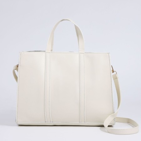 Bag Female Tout with zipper, milk color