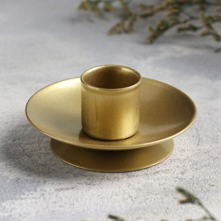 Lotus 2h candlestick for one candle, 7.5x2.5 cm, gold-1
