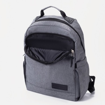 Male backpack on lightning, rise, external pocket, gray color-7