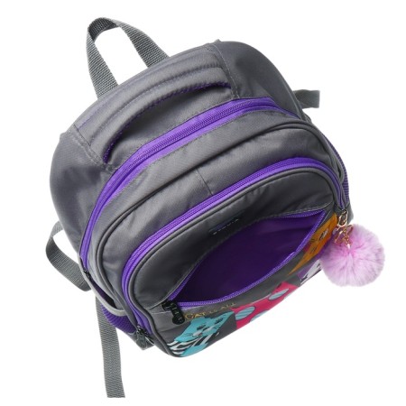 School backpack, 40 x 33 x 19 cm, ergonomic back, stavia "four cats", gray-7