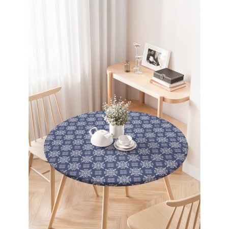 The tablecloth “Beautiful snowfall”, round, oxford, elastic band, size 120x120 cm, diameter 75-100 cm-2