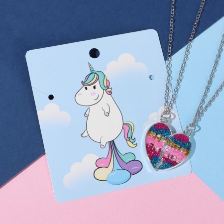 Kulons "Demetrons" Bright heart, colored in silver, 45 cm-1