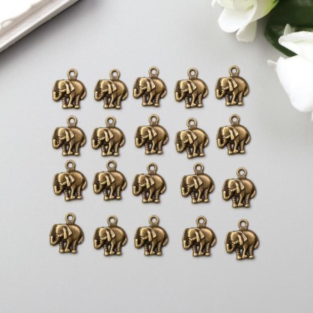 Decor for creativity Metal "Elephant" Bronze 1.3x1.2 cm-2