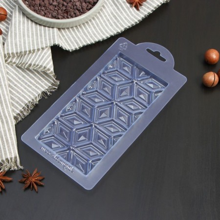 Chocolate shape is plastic "rhombics", tiles 17.5 × 8.5 × 1 cm-1