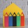 Kashpo wooden 18 × 7 × 20.4 cm envelope "Pencils", yellow