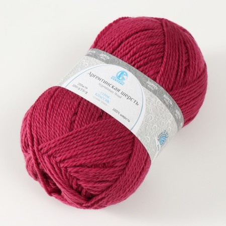 Yarn "Argentinean wool" 100% imported wool 200m/100g (088, lingonberry)-1