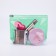 Cosmetic bag with zip-gl, green/transparent color