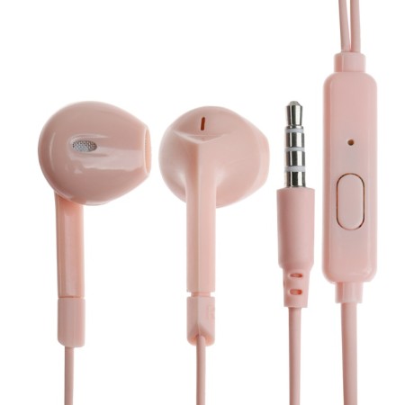 R-2 headphones, wired, inserts, microphone, 1 m, jack 3.5 mm, red