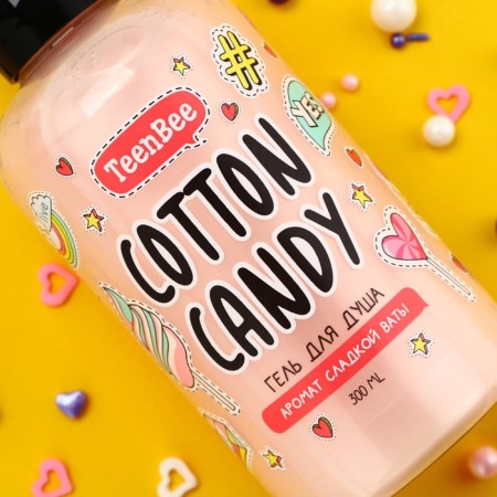 Shower gel, moisturizing, 300 ml, sweet cotton scent, teenbee-10