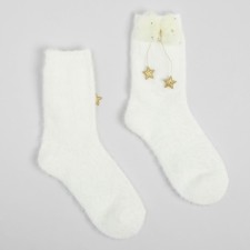 Tensor Minaku socks with bow, white color, size 36-39 (23-25 ​​cm)