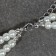 Set 2 objects: earrings, Antoinette necklace, white color in silver, 40 cm