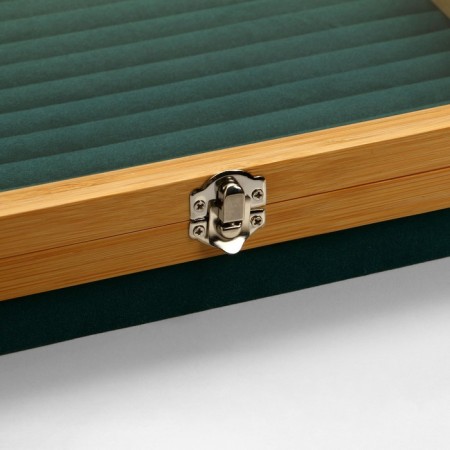 Standing for the rings "Style" 14 stripes, wood, 30 × 30 × 5 cm, green color-4
