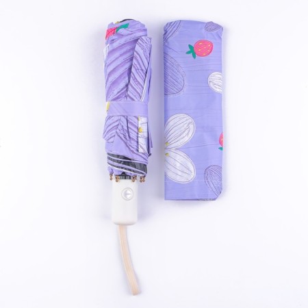 Automatic "Flowers" umbrella, 3 additions, 8 spokes, r = 49 cm, color mix-14