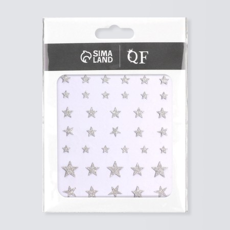 Nail stickers 10*8cm silver stars with a lobe substrate qf-2
