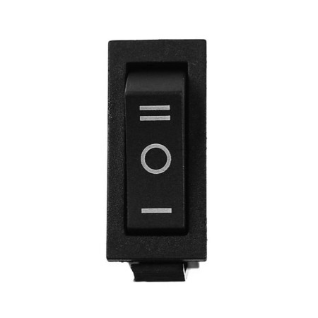 Button - switch, three -position, 250 watts, 15 a, 3 s, black with neutral-2