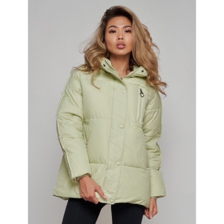 Winter jacket female, size 50, light green color-8
