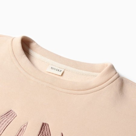 Female sweatshirt Minaku: Velvet Collection Milk color, size 42-5