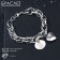 Bracelet "Chain" volumetric heart and medallion, color silver, 19 size