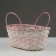 Wicker basket, d25 x 18 x 11/19 cm, pink, bamboo