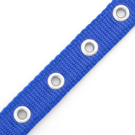 Collar "Comfort" Combined (polyester, artificial leather), 45 x 2 cm, Osh 30-39 cm, blue 609-6