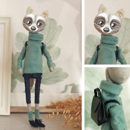 Sewing kit. Soft toy "Raccoon Jake", 35 cm-5