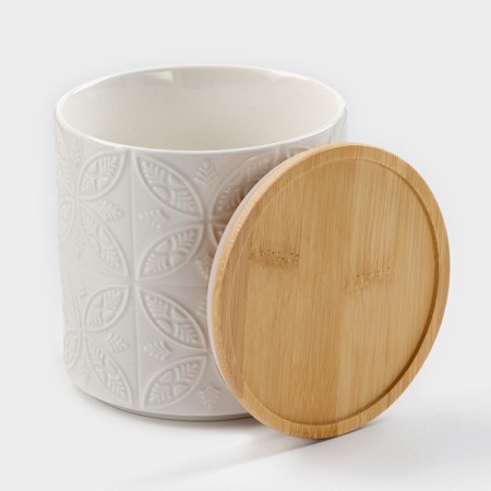 Porcelain Bank for bulk products Bellatenero, 660 ml, D = 10.5 cm, white color-1