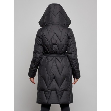 Coat insulated winter female, size 48, black color-6