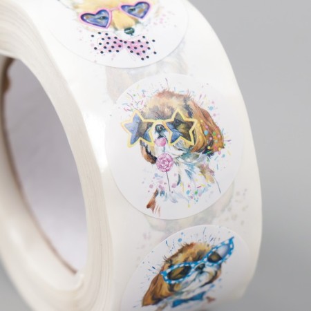 Stick Paper "Beast with glasses" d = 2.5 cm 500 pcs in a roll 3x6.5x6.5 cm-3