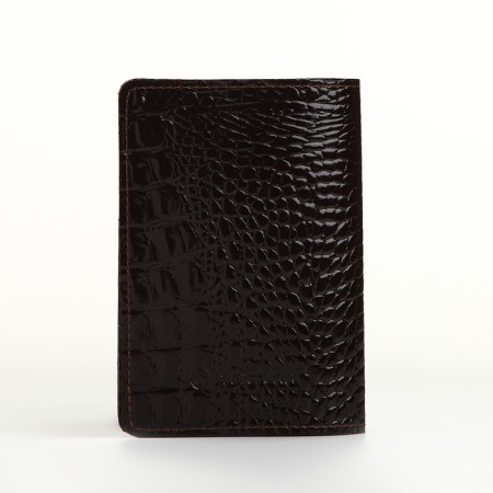 Cover for passport, Textura, brown color-1