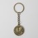 Key keychain, metal, amulet "Happy ruble" brass, 3 x 3.5 x 2.5 cm