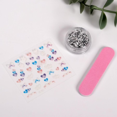 A set for creating a children's manicure "Shine brighter than stars!" (Mix of stickers)-3