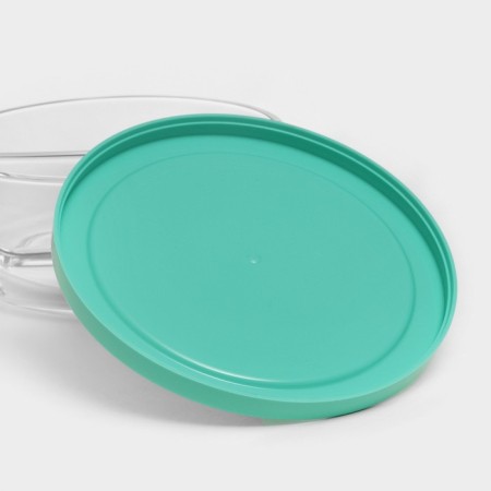 Glass container Polar, 785 ml, 2 sections, green cover-2