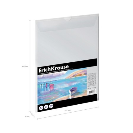 A3 watercolor paper, 20 sheets, block 180 g/m², Erichkrause "Art Spirit", 100% whiteness, in a plastic folder-1