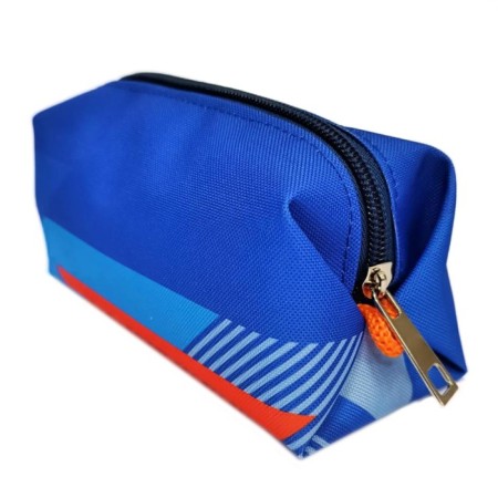 Cosmetic bag blue oxford geometry mini-2