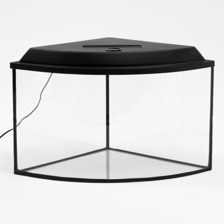 Aquarium "Sector" corner with a lid, 70 liters, 50 x 50 x 39.5/44.5 cm, black-1