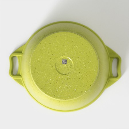 Trendy Style, 3 liter pan, glass cover, anti -stick coating, green color-4